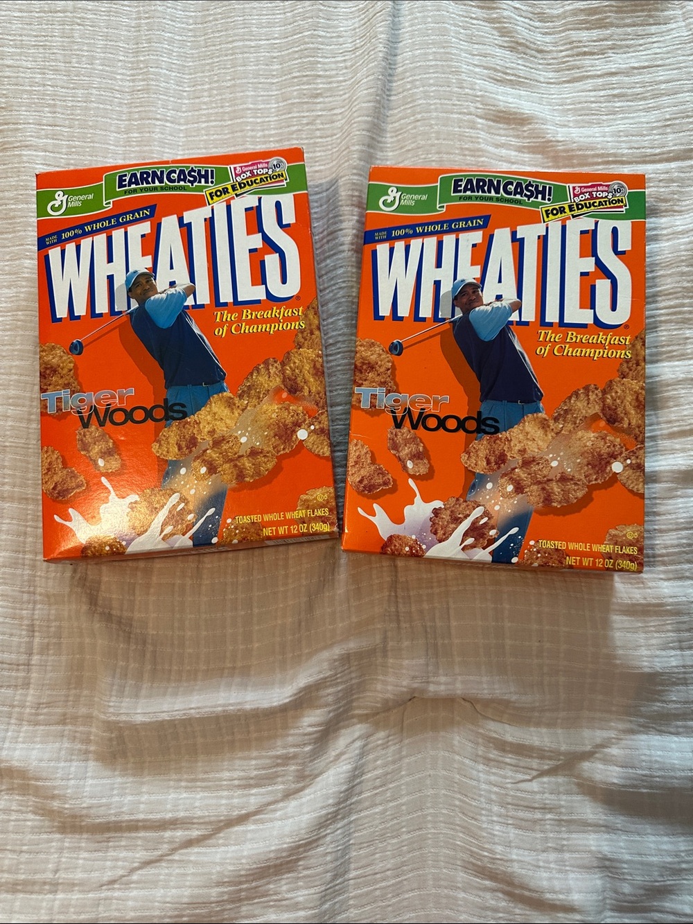 Wheaties Cereal Box - Bright Orange Collectible Box Tiger Woods